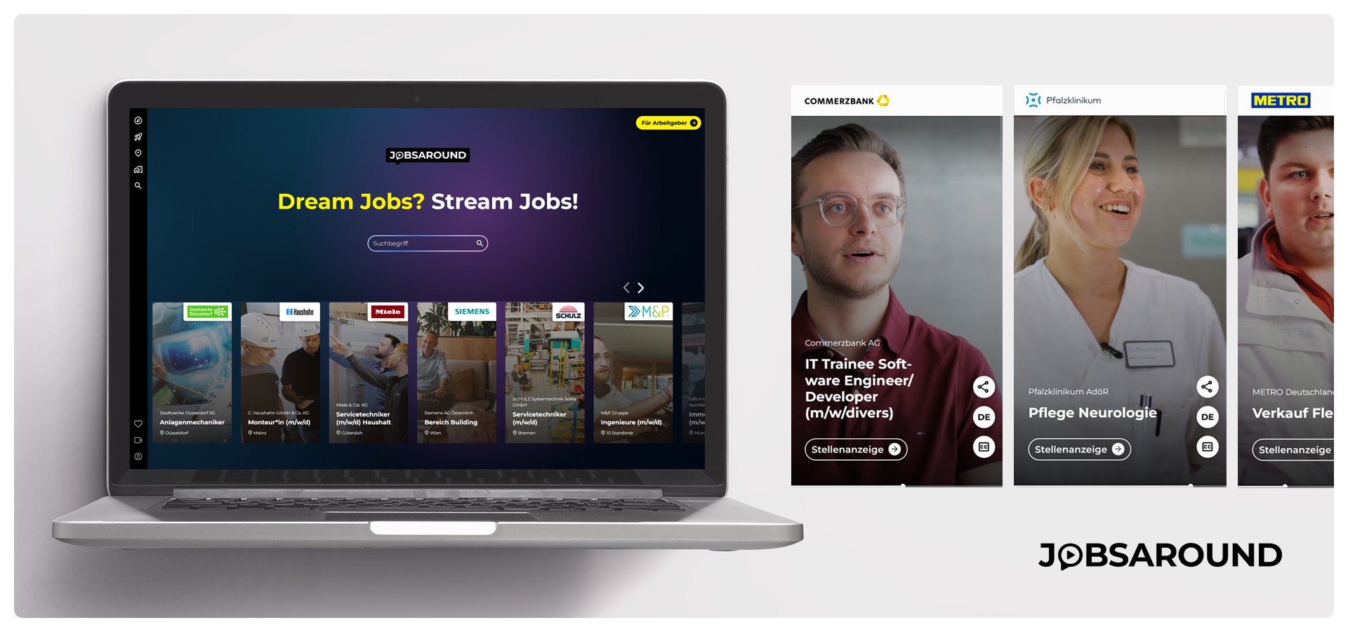 JOBSAROUND – Video-Stellenanzeigen in der Übersicht